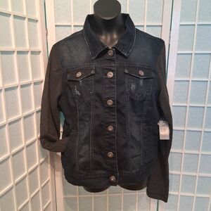 NEW! Dark Denim Jacket with Charcoal Sleeves Warehouse One 6338